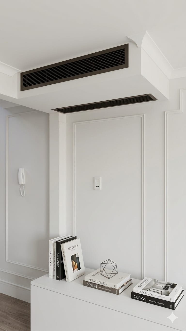 Discreet ceiling-recessed install